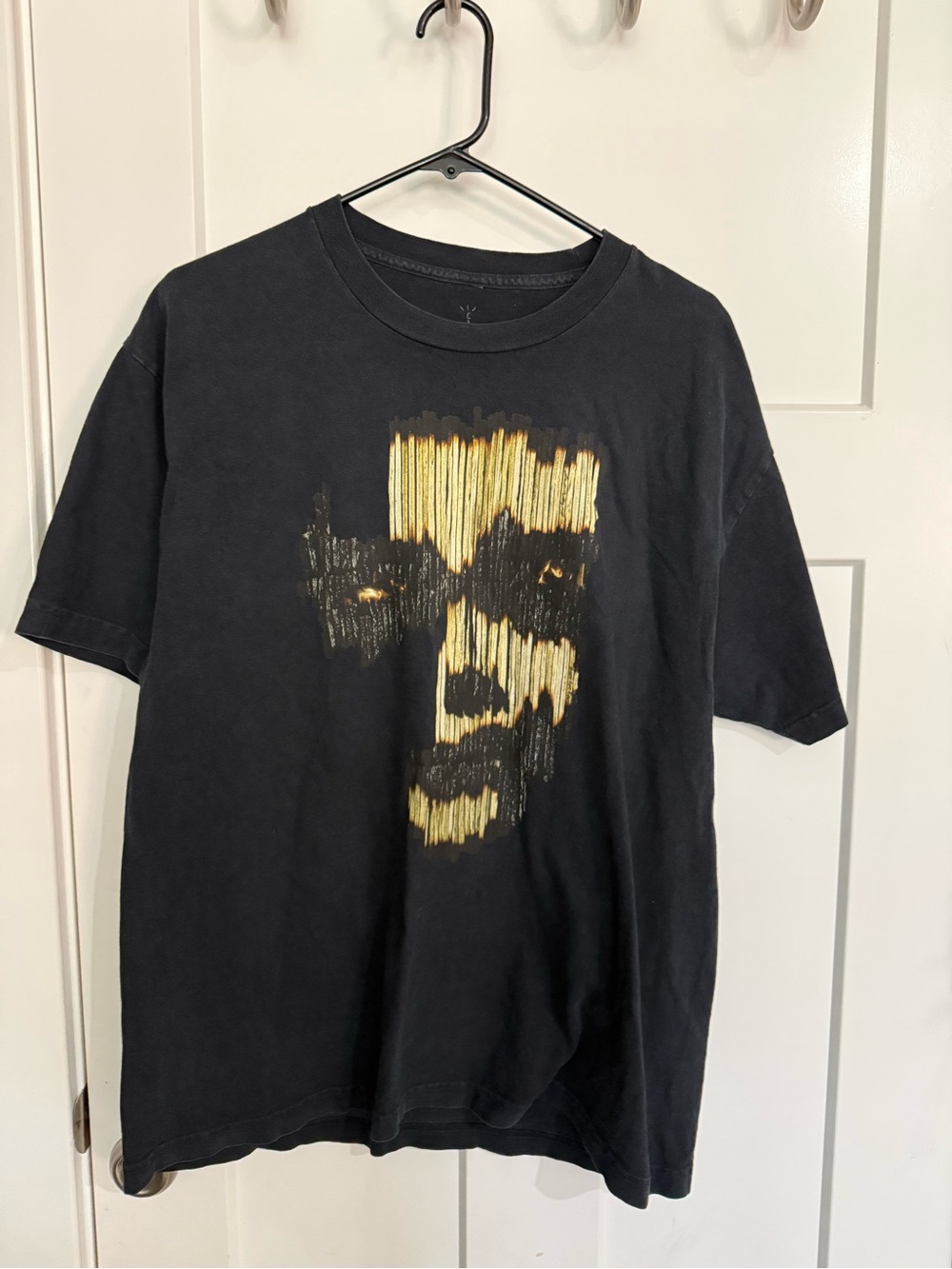 Cactus Jack by Travis Scott Black T-Shirt with Gold Face Graphic